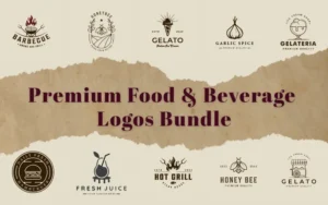 100+ Vintage Food & Beverage Logos Bundle | Extended License
