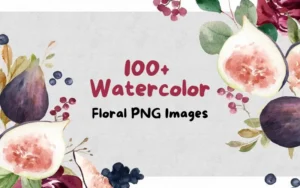 100+ Watercolor Floral PNG Images | Commercial License