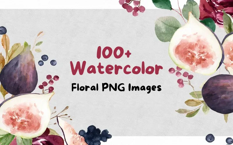 100+ Watercolor Floral PNG Images | Commercial License