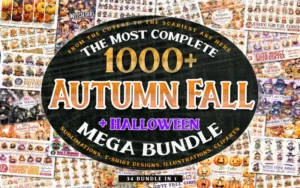 1000+ Autumn Fall And Halloween Illustration Bundle | Extended License