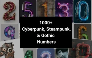 1000+ Cyberpunk, Steampunk, & Gothic Numbers | Extended Commercial License