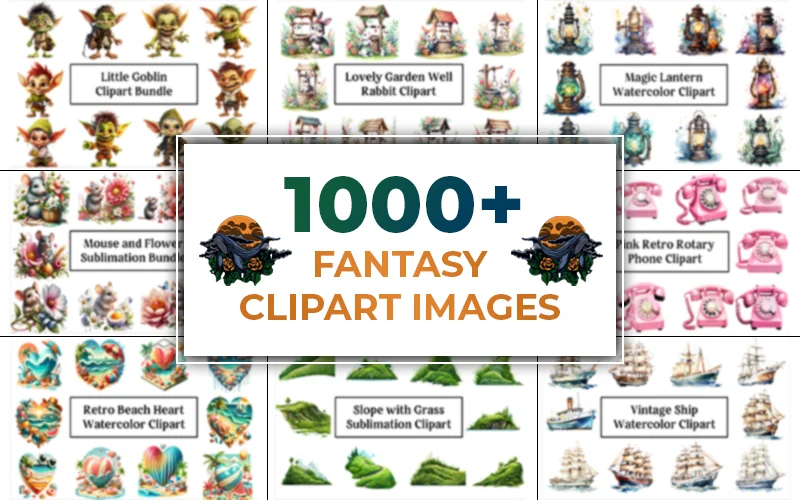 1000+ Fantasy Clipart Images Bundle | Extended Commercial License
