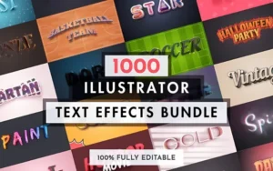 1000 Illustrator Text Effects Bundle | Extended License
