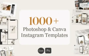 1000+ Photoshop & Canva Instagram Templates | Extended License