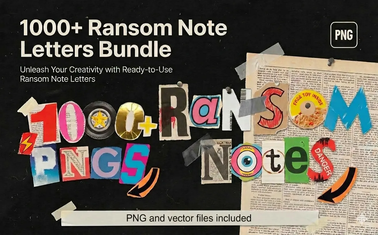 1000+ Ransom Note Letters Bundle | Extended License