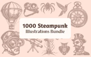 1000 Steampunk Illustrations Bundle | Extended License