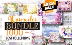 1000+ Watercolor Floral Elements Bundle