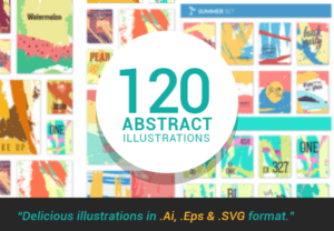 120 Abstract Illustrations | Extended License