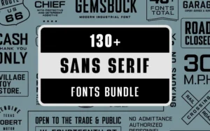 130+ Sans Serif Fonts Bundle | Extended License