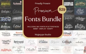 143 Premium Fonts Bundle | Extended License