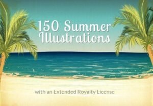 150 Summer Vector Illustrations | Extended License