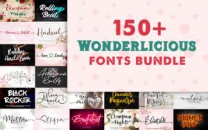 150+ Wonderlicious Pretty Fonts Bundle | Extended License