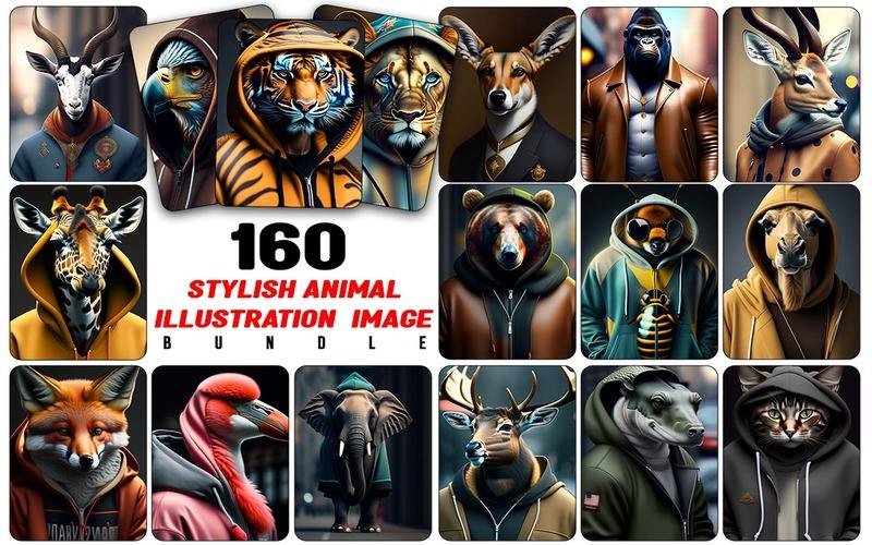160+ Stylish & Cool Animal Images Bundle | Commercial License
