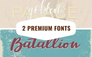 2 Premium Fonts - Batallion Font & Golden Palace