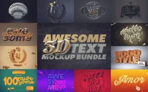 20 Awesome 3D Text Effects Bundle