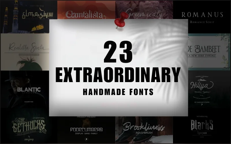 20+ Extraordinary Handmade Fonts Bundle | Extended License
