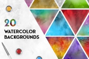 20 Watercolor Backgrounds - Freebie
