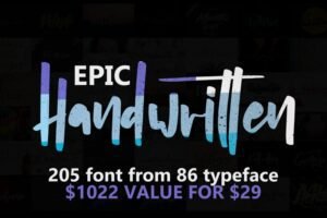 200+ Epic Handwritten Fonts Bundle | Extended License