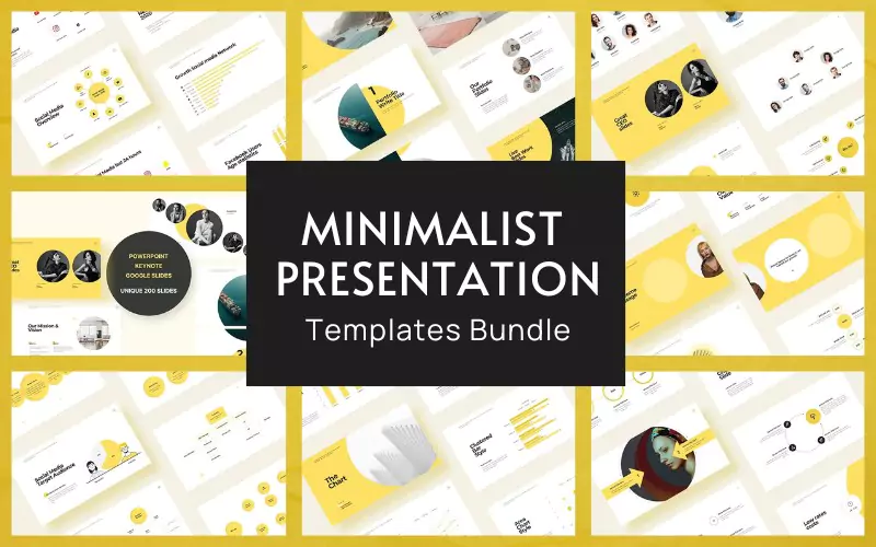 200 Minimalist Presentation Templates Bundle | Extended Commercial License