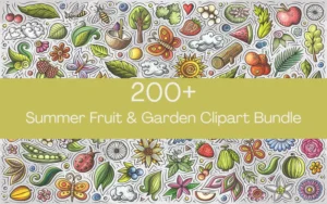 200+ Summer Fruit & Garden Clipart Bundle | Commercial License