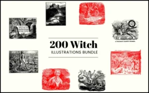 200 Witch Illustrations Bundle | Commercial License