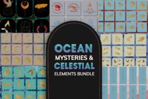 220+ Ocean & Celestial Design Elements Bundle | Extended License