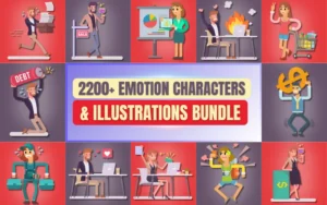 2200+ Emotion Vector Illustrations Bundle | Commercial License