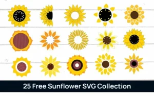 25 Free Sunflower SVG Collection | Extended License