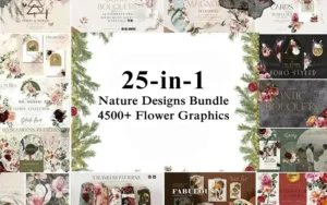 25-In-1 Nature Designs Bundle: 4500+ Flower Graphics
