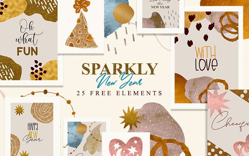 25 Sparkly Elements - New Year Freebie