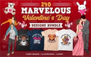 250 Valentine’s Day Designs Bundle | Extended License