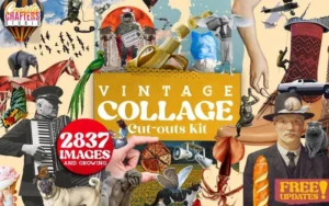 2837+ Vintage Collage Cutouts Kit | Extended License