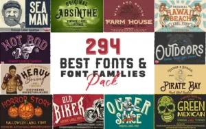 294 Best Fonts & Font Families Bundle | Extended License