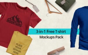 3-in-1 Free T-shirt Mockups Pack | Extended License