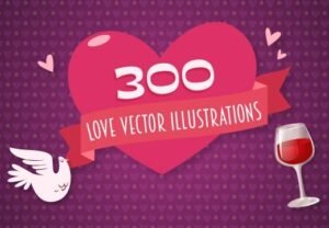 300 Love Illustrations Bundle | Extended Licenese