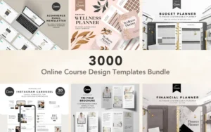  3000 Online Course Design Templates Bundle | Extended License