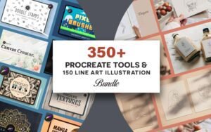 350+ Procreate Tools & 150 Line Art Illustrations