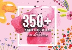350+ Vector Text Illustrations with an Extended License
