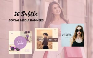 36 Subtle Social Media Banner Designs | Extended Commercial License