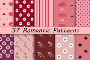 37 Free Romantic Patterns - Extended License
