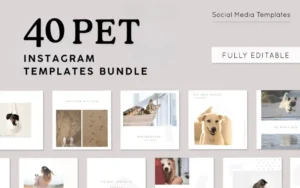 40 Pet Instagram Templates Bundle | Extended License