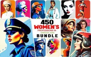 450 Professional Women Illustrations | Extended License