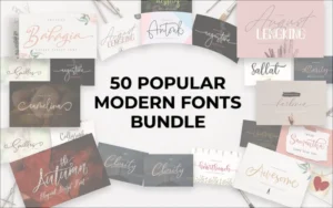 50 Popular Modern Fonts Bundle | Commercial License