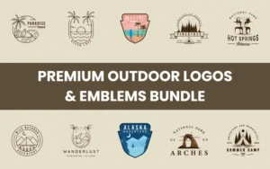 50 Premium Outdoor Logos & Emblems Bundle | Extended License