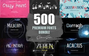 500 Best Premium Fonts Bundle | Extended License