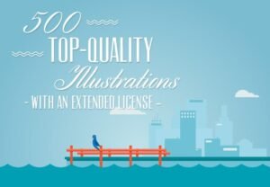 500 High Quality Illustrations Bundle | Extended License