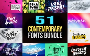 51 Contemporary Fonts Bundle | Extended Commercial License
