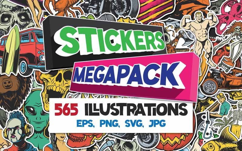 565 Multipurporse Stickers Mega Pack | Commercial License