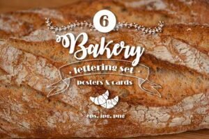 6 Lettering Bakery Posters - Freebie | Extended License