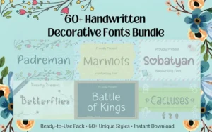 60+ Handwritten Decorative Fonts Bundle | Extended License